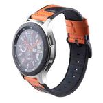 For Galaxy Watch 22mm Smart Watch Universal Silicone Skin + Carbon Fiber Texture Watch Band(Orange)