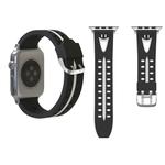 For Apple Watch Series 3 & 2 & 1 38mm Fashion Smiling Face Pattern Silicone Watch Band (Black+White)