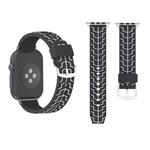 For Apple Watch Series 3 & 2 & 1 38mm Fashion Fishbone Pattern Silicone Watch Band (Black+White)