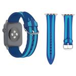 For Apple Watch Series 3 & 2 & 1 38mm Fashion Double Stripes Pattern Silicone Watch Band(Blue)