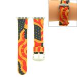 For Apple Watch Series 3 & 2 & 1 38mm Fashion The Old Glory Pattern Silicone Watch Band(Orange)