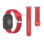For Apple Watch Series 3 & 2 & 1 42mm Fashion Fishbone Pattern Silicone Watch Band(Red)