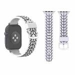 For Apple Watch Series 3 & 2 & 1 42mm Fashion Fishbone Pattern Silicone Watch Band(White)