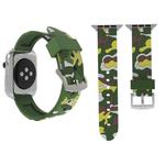 For Apple Watch Series 3 & 2 & 1 42mm Fashion Camouflage Pattern Silicone Watch Band(Green)