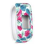 Flower Pattern Silicone Sport Watch Band for Garmin Vivofit JR, Size: Small(Blue + Red)