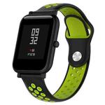 Double Colour Silicone Sport Watch Band for Huawei Watch Series 1 18mm(Black+green)