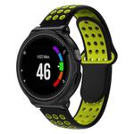 Double Colour Silicone Sport Watch Band for Garmin Forerunner 220 / Approach S5 / S20(Black Yellow)