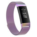 Stainless Steel Magnet Watch Band for FITBIT Charge 3, Size:Large, 217x18mm(Colorful Light)