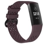 Square Hole Adjustable Sport Watch Band for FITBIT Charge 3(Dark Purple)