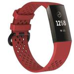 Square Hole Adjustable Sport Watch Band for FITBIT Charge 3(Red)