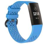 Square Hole Adjustable Sport Watch Band for FITBIT Charge 3(Sky Blue)