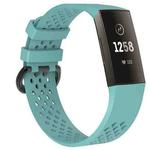 Square Hole Adjustable Sport Watch Band for FITBIT Charge 3(Tiffany Blue)