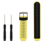 Two-colour Silicone Sport Watch Band for Garmin Forerunner 230 / 235 / 620 / 630 / 735XT(Black Yellow)