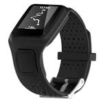 Silicone Sport Watch Band for TomTom 1 Series Runner / Cardio(Black)