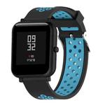 Double Colour Silicone Sport Watch Band for Xiaomi Huami Amazfit Bip Lite Version 20mm(Black Blue)