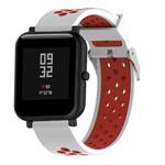 Double Colour Silicone Sport Watch Band for Xiaomi Huami Amazfit Bip Lite Version 20mm(White Red)