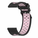 Double Colour Silicone Sport Watch Band for Xiaomi Huami Amazfit Bip Lite Version 22mm(Black Pink)