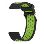 Double Colour Silicone Sport Watch Band for Xiaomi Huami Amazfit Bip Lite Version 22mm(Black+green)
