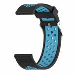 Double Colour Silicone Sport Watch Band for Xiaomi Huami Amazfit Bip Lite Version 22mm(Black Blue)