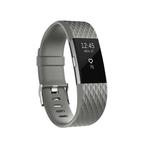 Diamond Pattern Adjustable Sport Watch Band for FITBIT Charge 2, Size: L, 12.5x8.5cm(Grey)