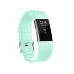 Diamond Pattern Adjustable Sport Watch Band for FITBIT Charge 2, Size: L, 12.5x8.5cm(Cyan)