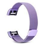 Smart Watch Stainless Steel Watch Band for FITBIT Charge 2, Size: L(Light Purple)