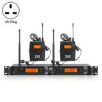 XTUGA IEM1200 Wireless Transmitter 2 Bodypack Stage Singer In-Ear Monitor System (UK Plug)