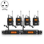 XTUGA IEM1200 Wireless Transmitter 4 Bodypack Stage Singer In-Ear Monitor System (UK Plug)