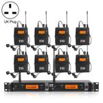 XTUGA IEM1200 Wireless Transmitter 8 Bodypack Stage Singer In-Ear Monitor System (UK Plug)