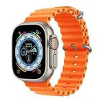 T800 Ultra 1.99 inch Ocean Silicone Band Smart Watch Support Heart Rate / ECG (Orange)