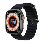 T800 Ultra 1.99 inch Ocean Silicone Band Smart Watch Support Heart Rate / ECG (Black)
