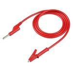 Thick Probe to Alligator Clip Test Lead Single Cable, Length: 1m (Red)