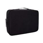 ZJ02 Waterproof Polyester Multi-layer Document Storage Bag Laptop Bag  for All Sizes of Laptops, with Password Lock(Black)