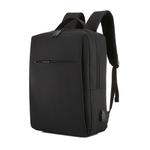 POFOKO Large-capacity Waterproof Oxford Cloth Business Casual Backpack with External USB Charging Design for 15.6 inch Laptops(Black)