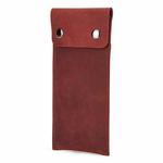 CONTACTS FAMILY CF1110 Universal Crazy Horse Leather Watch Protective Case Storage Bag for Apple Watch (Wine Red)