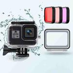 45m Waterproof Case + Touch Back Cover + Purple Red Pink Lens Filter for GoPro HERO8 Black