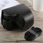 Full Body Camera PU Leather Case Bag with Strap for Sony A6300(Black)