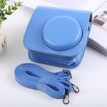Retro Style Full Body Camera PU Leather Case Bag with Strap for FUJIFILM instax mini 9 / mini 8+ / mini 8(Blue)