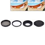 JUNESTAR 4 in 1 Proffesional 40.5mm Lens Filter(CPL + UV) & Waterproof Housing Case Adapter Ring & Lens Protective Cap for GoPro HERO4 / 3+ / 3 Sport Action Camera