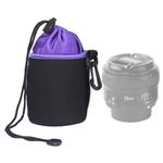 SLR Camera Lens Bag Micro Single Lens Bag Lens Inner Bile Bag Waterproof Protective Case Plus Velvet Thickening, Diameter: 8.5cm, height: 10cm(Purple)