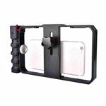 YELANGU YLG0901B Vlogging Live Broadcast Smartphone Plastic Cage Video Rig Filmmaking Recording Handle Stabilizer Bracket for iPhone, Galaxy, Huawei, Xiaomi, HTC, LG, Google, and Other Smartphones(Black)