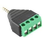 2.5mm Male Plug 4 Pole 4 Pin Terminal Block Stereo Audio Connector