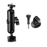9cm Connecting Rod 20mm Ball Head Motorcycle Rearview Mirror Fixed Mount Holder with Tripod Adapter & Screw for GoPro Hero12 Black / Hero11 /10 /9 /8 /7 /6 /5, Insta360 Ace / Ace Pro, DJI Osmo Action 4 and Other Action Cameras(Black)