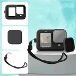 For GoPro HERO10 Black / HERO9 Black Silicone Protective Case Cover with Wrist Strap & Lens Cover(Black)