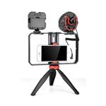 YELANGU PC204 YLG1801D Vlogging Live Broadcast LED Selfie Light Smartphone Video Rig Handle Stabilizer Bracket Kits with Microphone & Tripod