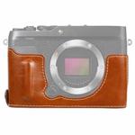 1/4 inch Thread PU Leather Camera Half Case Base for FUJIFILM XE4 (Brown)