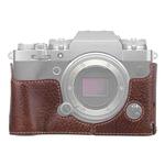 1/4 inch Thread Litchi Texture PU Leather Camera Half Case Base for FUJIFILM X-T4 (Coffee)