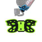 Butterfly Helmet Mount Adapter for GoPro Hero11 Black / HERO10 Black /9 Black /8 Black /7 /6 /5 /5 Session /4 Session /4 /3+ /3 /2 /1, DJI Osmo Action and Other Action Cameras(Fluorescent Green)