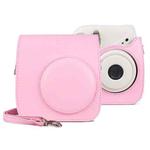 Retro Full Body PU Leather Case Camera  Bag with Strap for FUJIFILM instax mini 7+ (Pink)