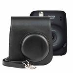 Solid Color Full Body Camera Leather Case Bag with Strap for FUJIFILM Instax mini 11 (Black)